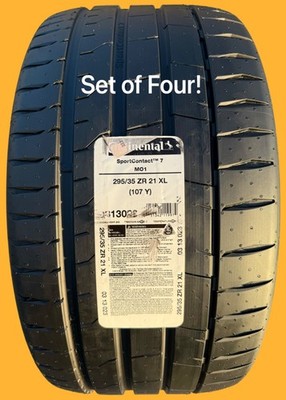Set of FOUR BRAND NEW 295/35ZR21 (107Y) Continental SportContact 7