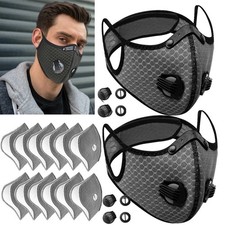 2 PCS Reusable Face Mask Breathing Valves Sports Cycling Outdoor Active Carbon