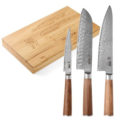 HITOFURI  Damastmesser OSAKA SET Damaskusmesser Premium Messer Universalmesser