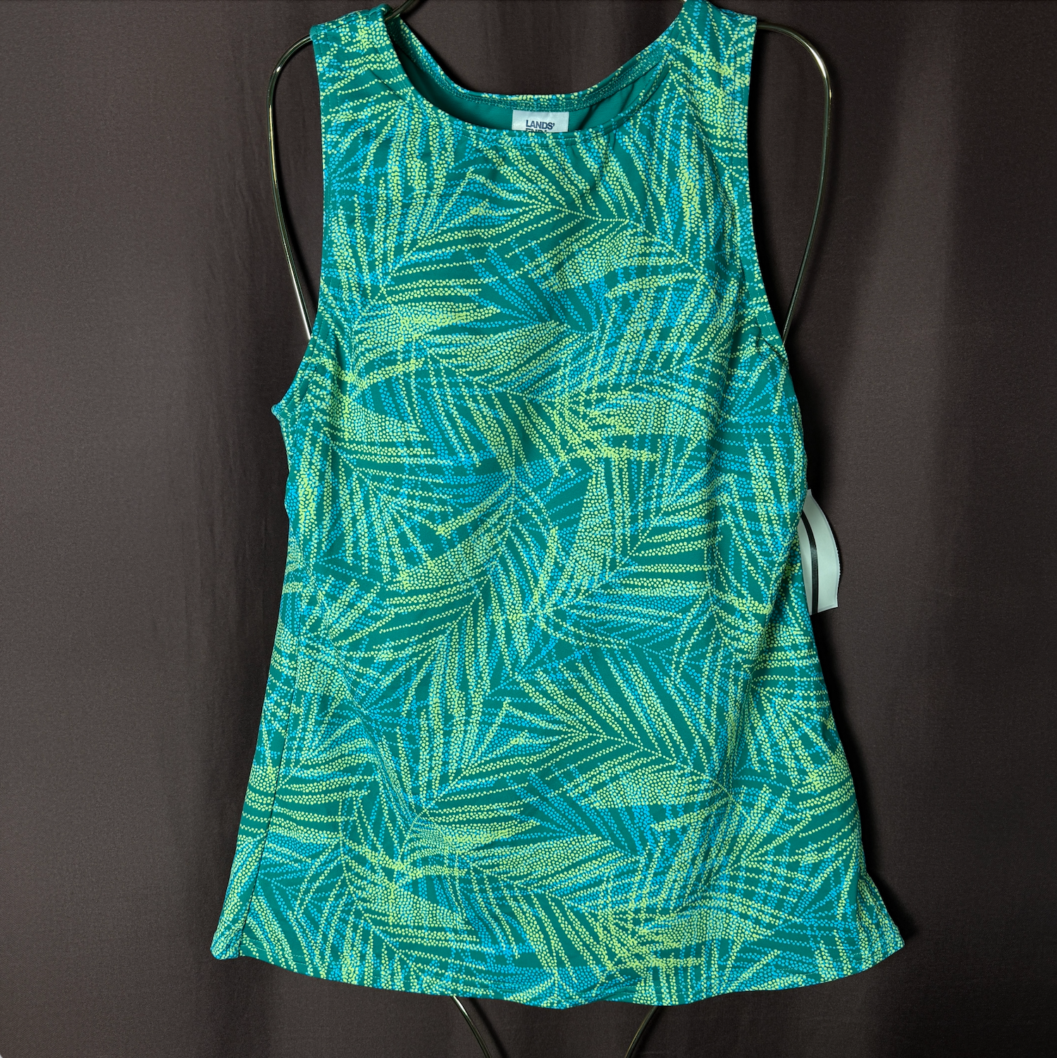 Lands End Womens High Neck UPF 50 Modest Tankini Top in Long Sizes 4 2-8