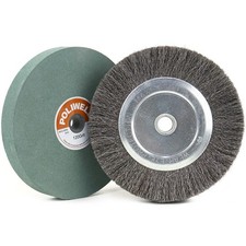 6 Inch Bench Grinder Grinding Wheel & Wire Wheel Brush with 1/2'' Arbor 120 Gr