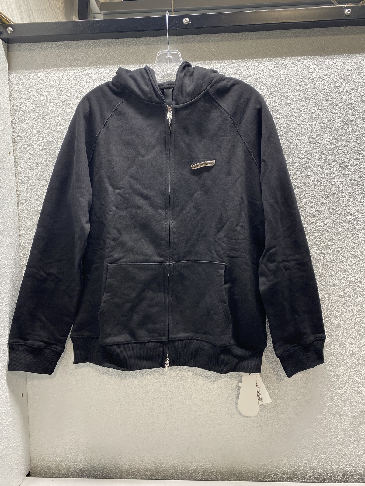 Chrome Hearts Mens Hollywood Zip Up Hooded Sweatshirt Size S Black