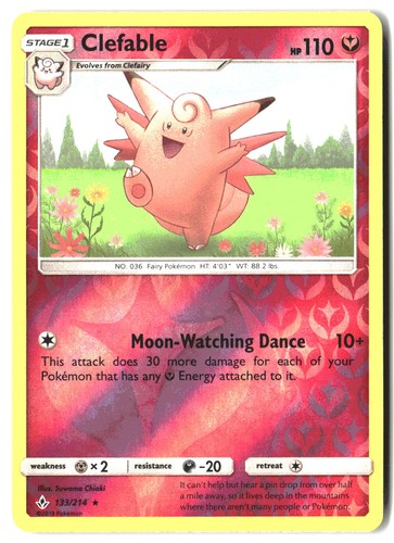 Clefable Reverse Holo Rare SM - Unbroken Bonds 133/214 LP