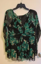 I.N.C  International Concepts Womens Floral Pullover Blouse XL