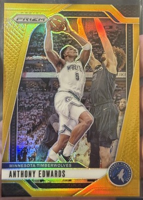2024-25 Panini Prizm Anthony Edwards Gold Prizm /10 #100 01/10 Timberwolves