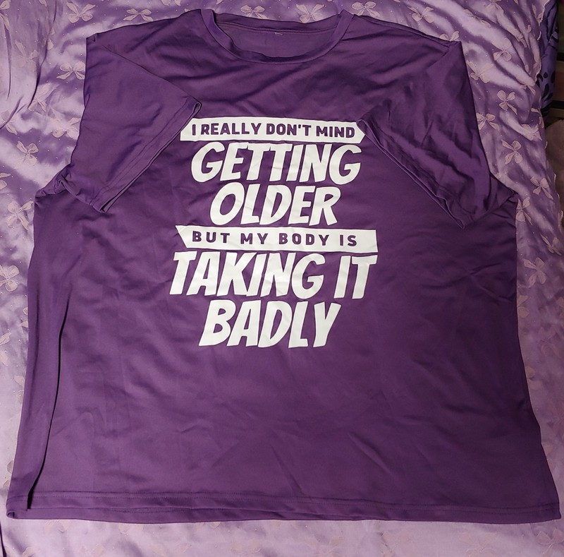 NEW GETTING OLDER SHIRT sZ 5X purple