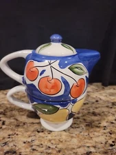 Tea Pot Bella Casa  by Ganz Fruit Tea for One Stackable Tea Pot Mug Set Cafe