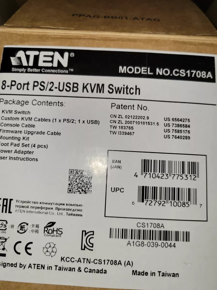 Aten CS1708A 8-Port PS/2 USB KVM Switch eBay