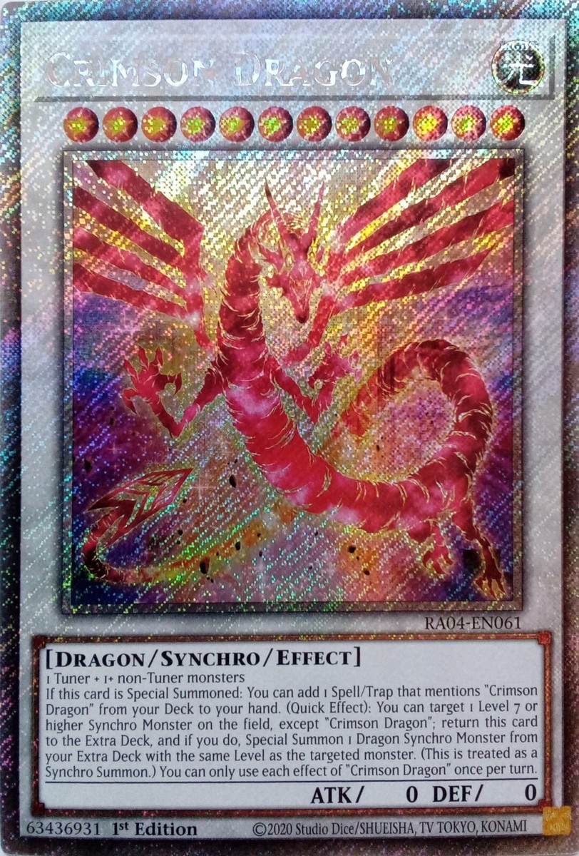 RA04-EN061 CRIMSON DRAGON PLATINUM SECRET RARE 1ST EDITION YuGiOh