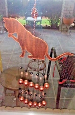 FANCY FELINE WIND CHIME NEW IN BOX BRONZE & BLACK 23 INCHES CAT IS 8 INCHES GIFT