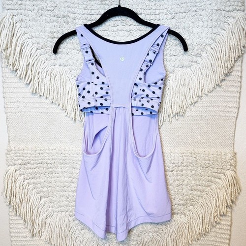 Camiseta sin mangas LULULEMON lila/negro High Noon Dot Run: For Your Money con sujetador 2 - Imagen 1 de 9