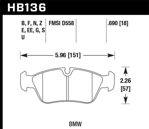 Hawk Performance Rear Brake Pads | Mazda 6 (2003–2005) (HB158B.515)
