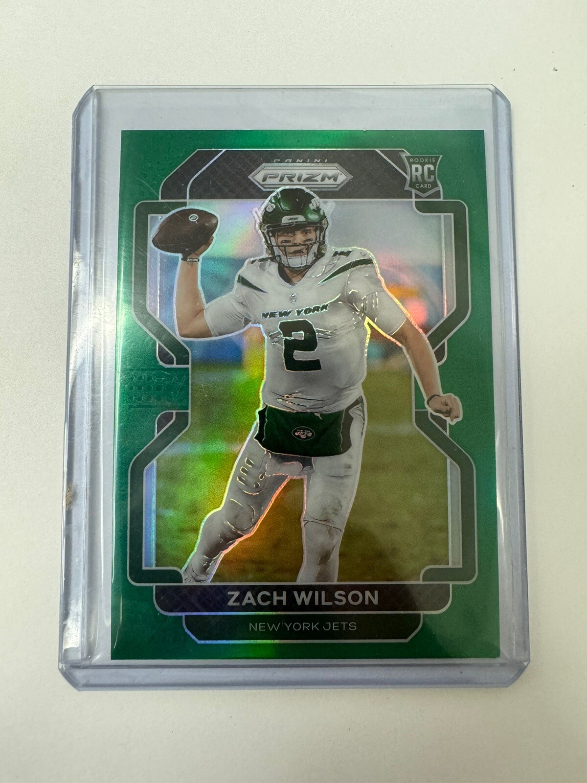 ZACH WILSON 2021 Panini Prizm Green Prizm Rookie Card RC #332 Jets NFL