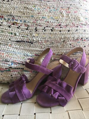 E8 by Miista Heels Purple Leather Suede Women's Sz EU 37 US 6.5 NIB $150