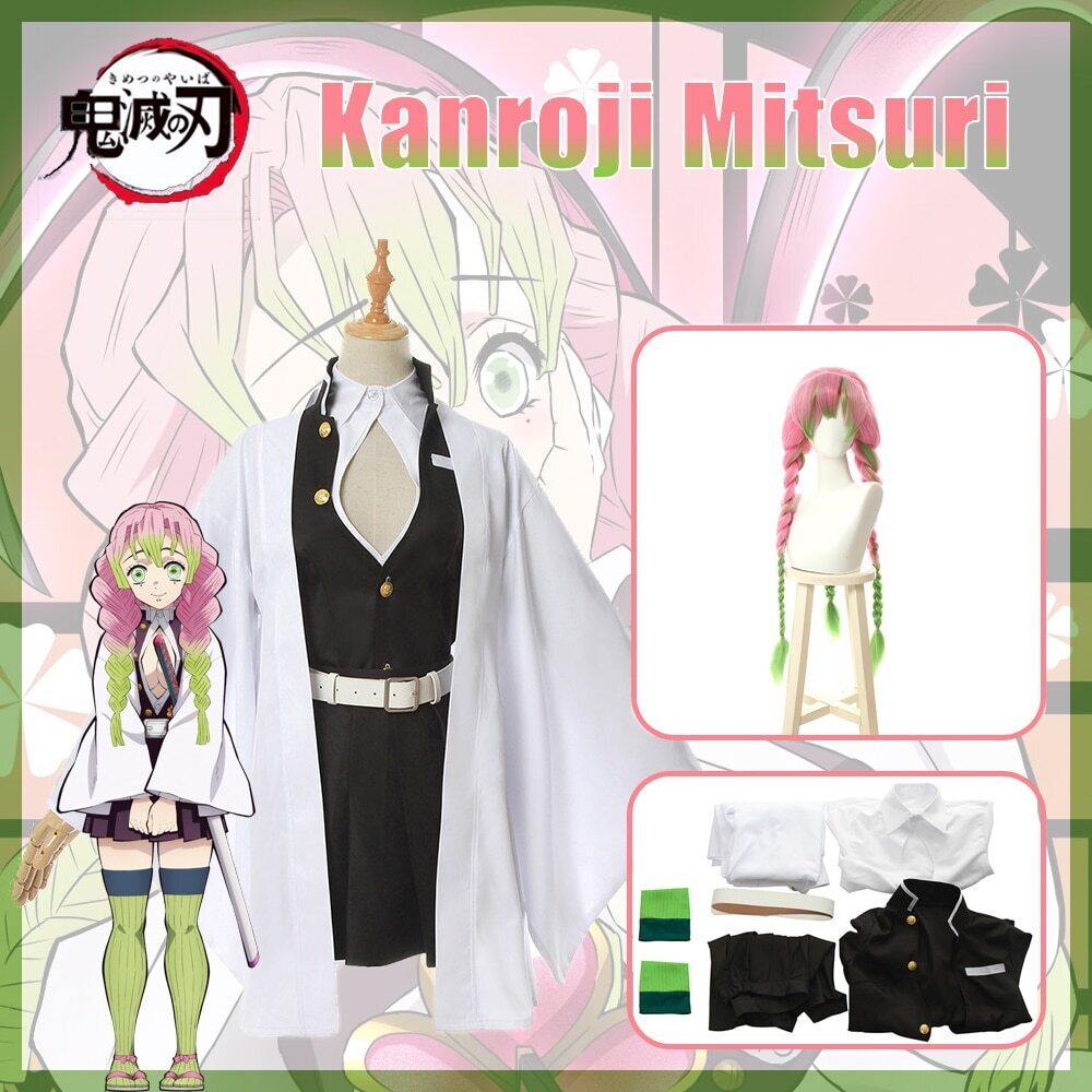 Pelucas Disfraz Kimono Kimetsu no Yaiba Cosplay Kanroji Mitsuri Anime Demon Slayer