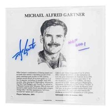 Mike Gartner Autographed NHL Legends HOF Plaque
