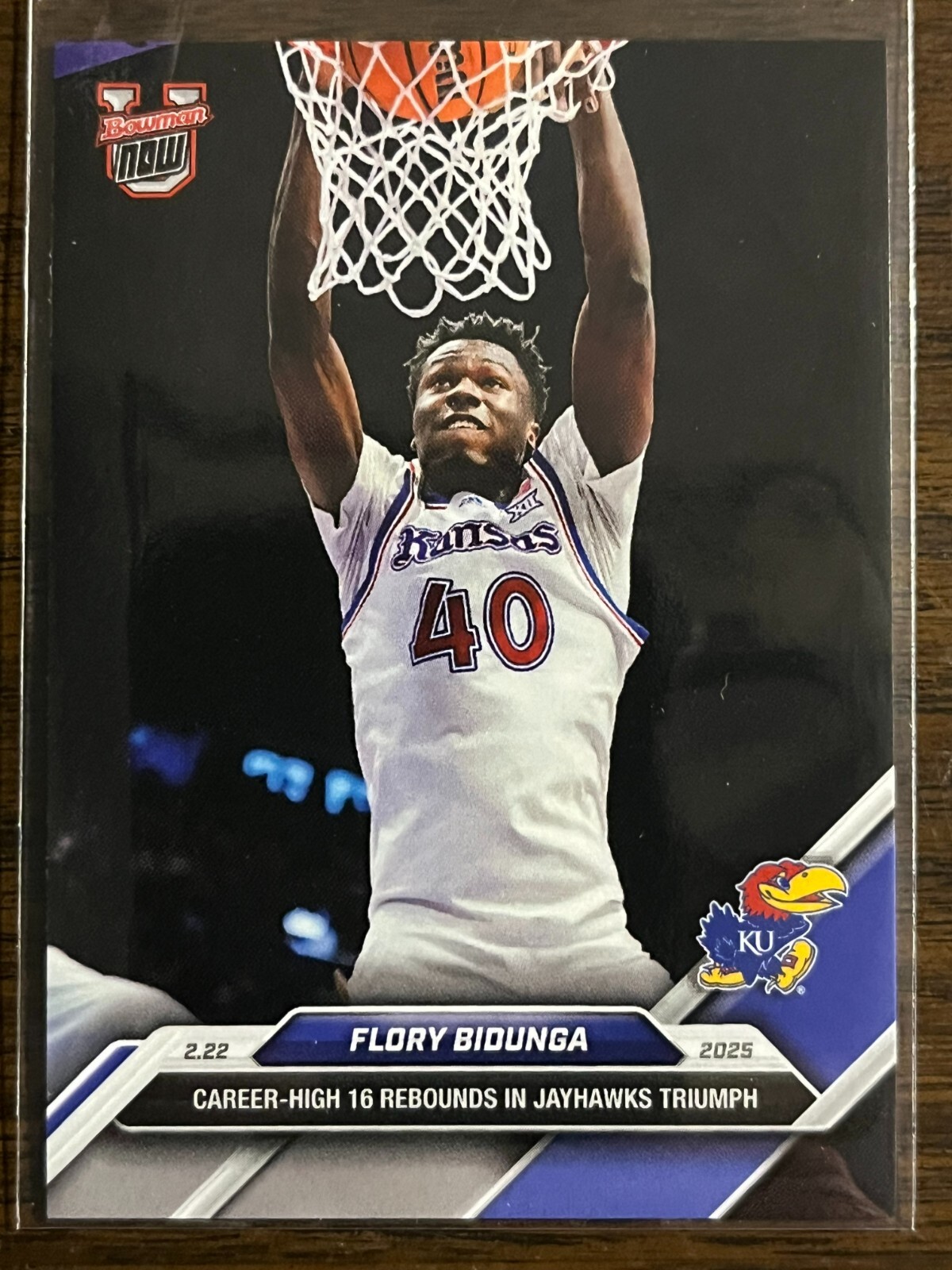 2024-25 Topps Bowman U Now NCAA #74 Flory Bidunga Kansas Jayhawks