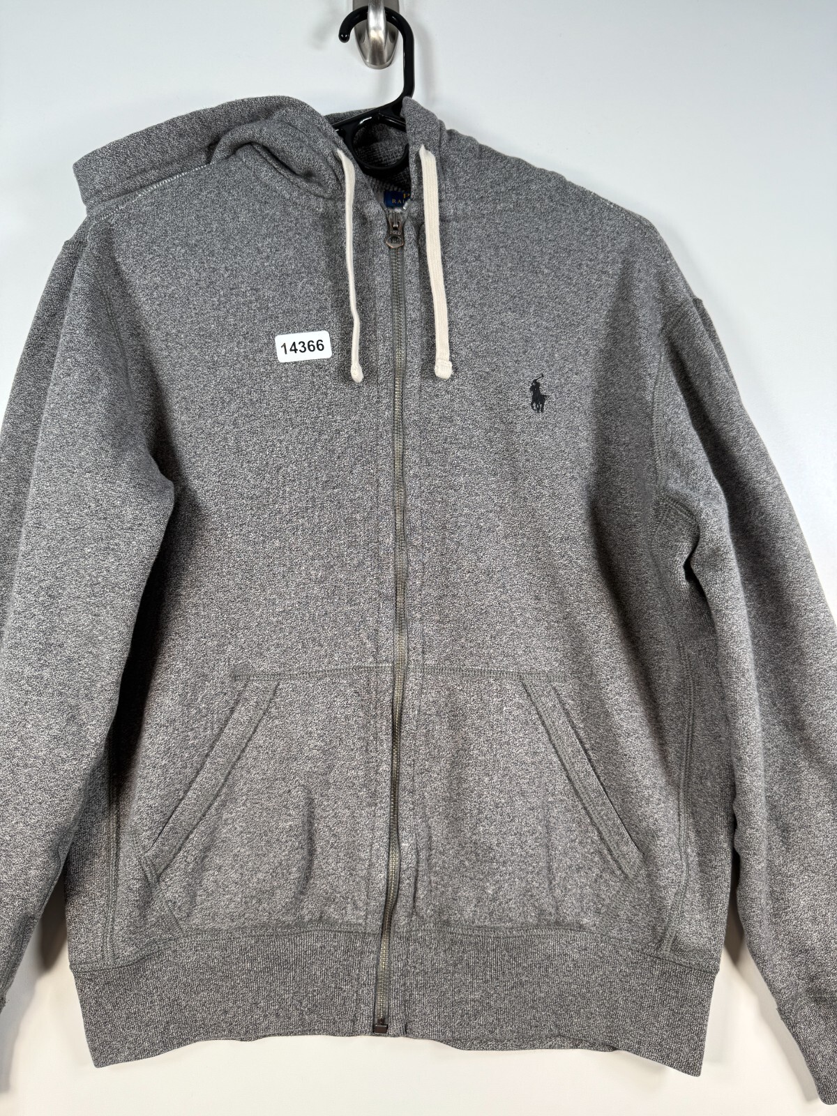 Polo Ralph Lauren uomo full zip pony felpa pile felpa con cappuccio grigio taglia M 22 5x24 5