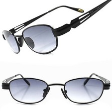 Old Fashion Vintage Retro 80s Hip Mens Womens Black Rectangle Hipster Sunglasses