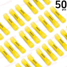 50PCS Gauge 8AWG Electrical Wire Butt Connectors Heat Shrink Splice Terminals