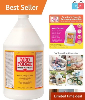 Multi-Purpose Matte Sealer and Adhesive - 128 oz Quick-Drying Crafting Essential