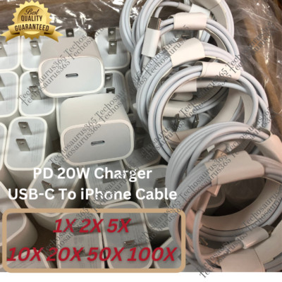 For iPhone 14/13/11 20W Power Adapter Fast Charger PD Cable USB Type-C Wholesale
