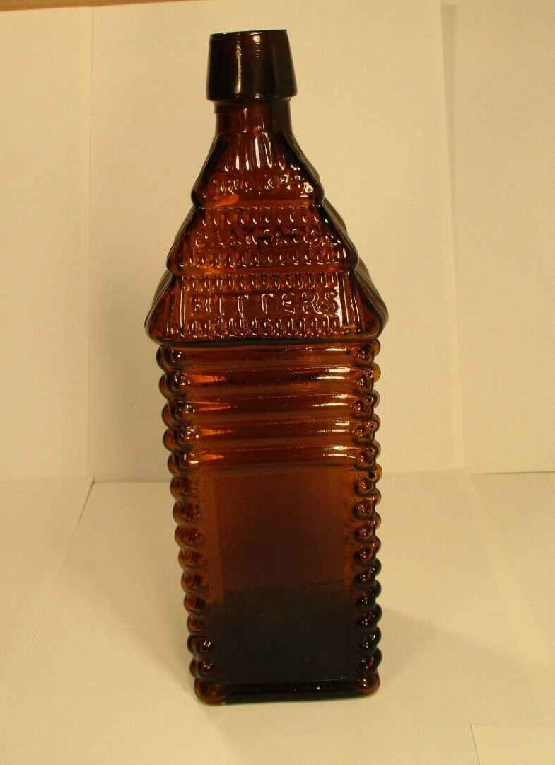 Antique DRAKES PLANTATION BITTERS BOTTLE 5 LOG PAT. 1869 / 62 " D 109