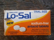 ** Vintage Full Box Rare Phillips Lo-Sal Sodium Free Antacid Tablets **