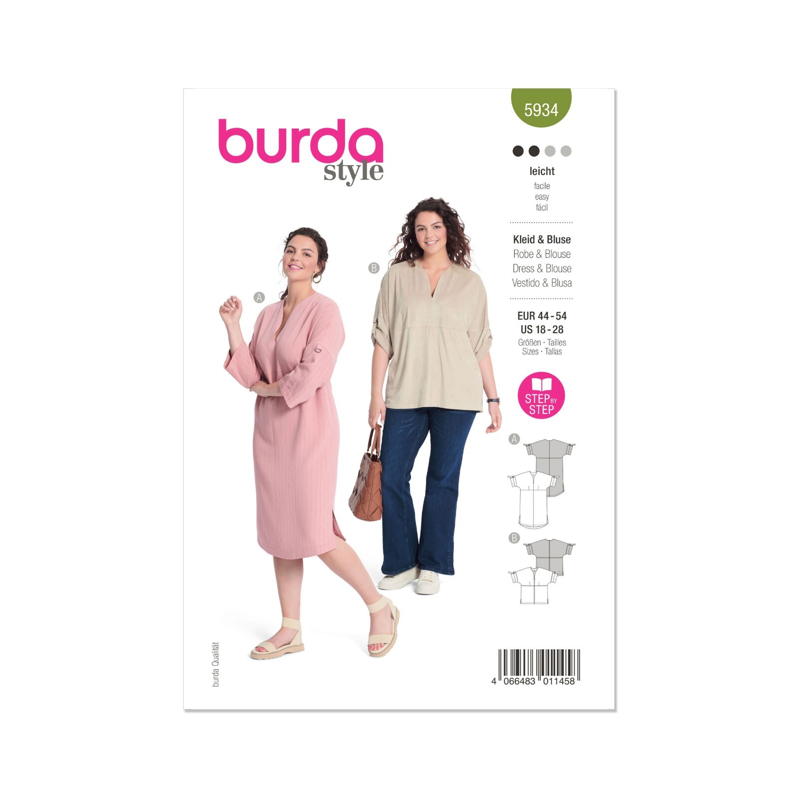 Burda Easy SEWING PATTERN 5934 Dress & Blouse Sizes 18-28