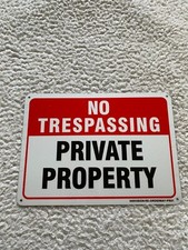 No Trespassing Private Property 9.75" X 7.25" Tin Signs Home Decors R2 