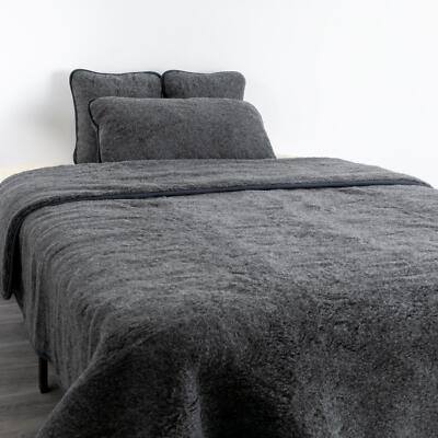 Merinowolle Steppdecke - Grau