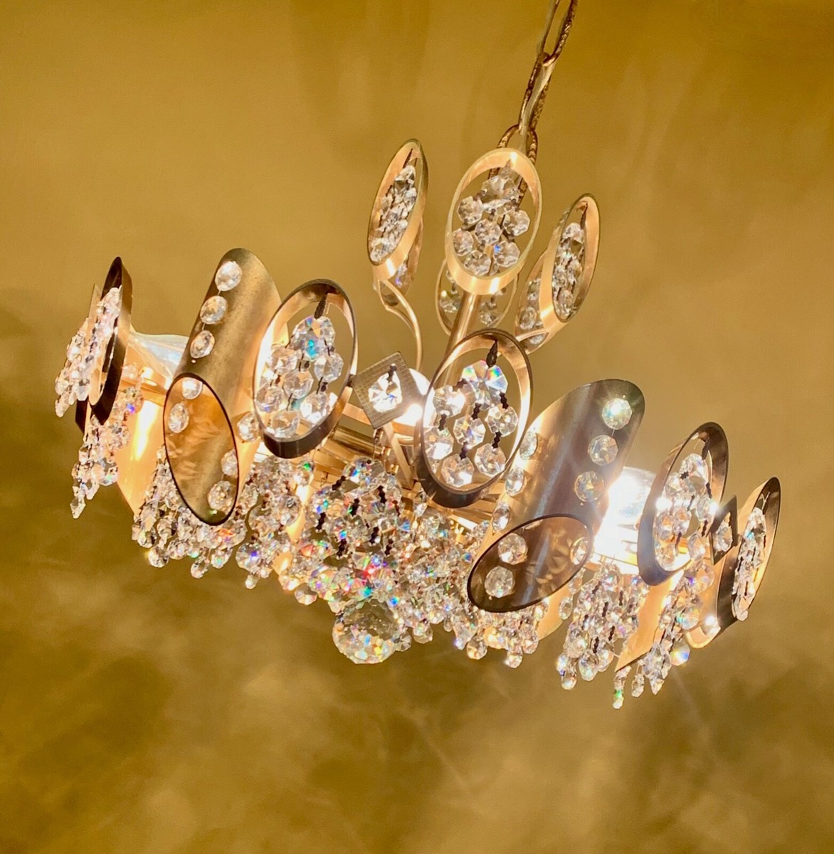 シーリングライト・天井照明 70s Crystal chandelier Vintage Lighting
