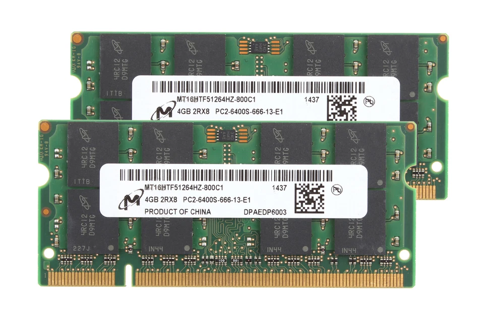 4X 4GB Micron 4GB 2Rx8 PC2-6400 SO-DIMM Laptop Memory DDR2 800Mhz RAM CL6 - Image 2 of 4