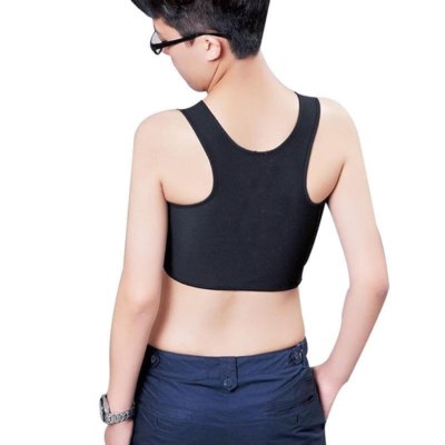 BaronHong Raccoglitore per petto per Transgender Half FTM Binder Trans Pullover Reggiseno Senza Cuciture Elastico Posteriore Comortable, Nero , S