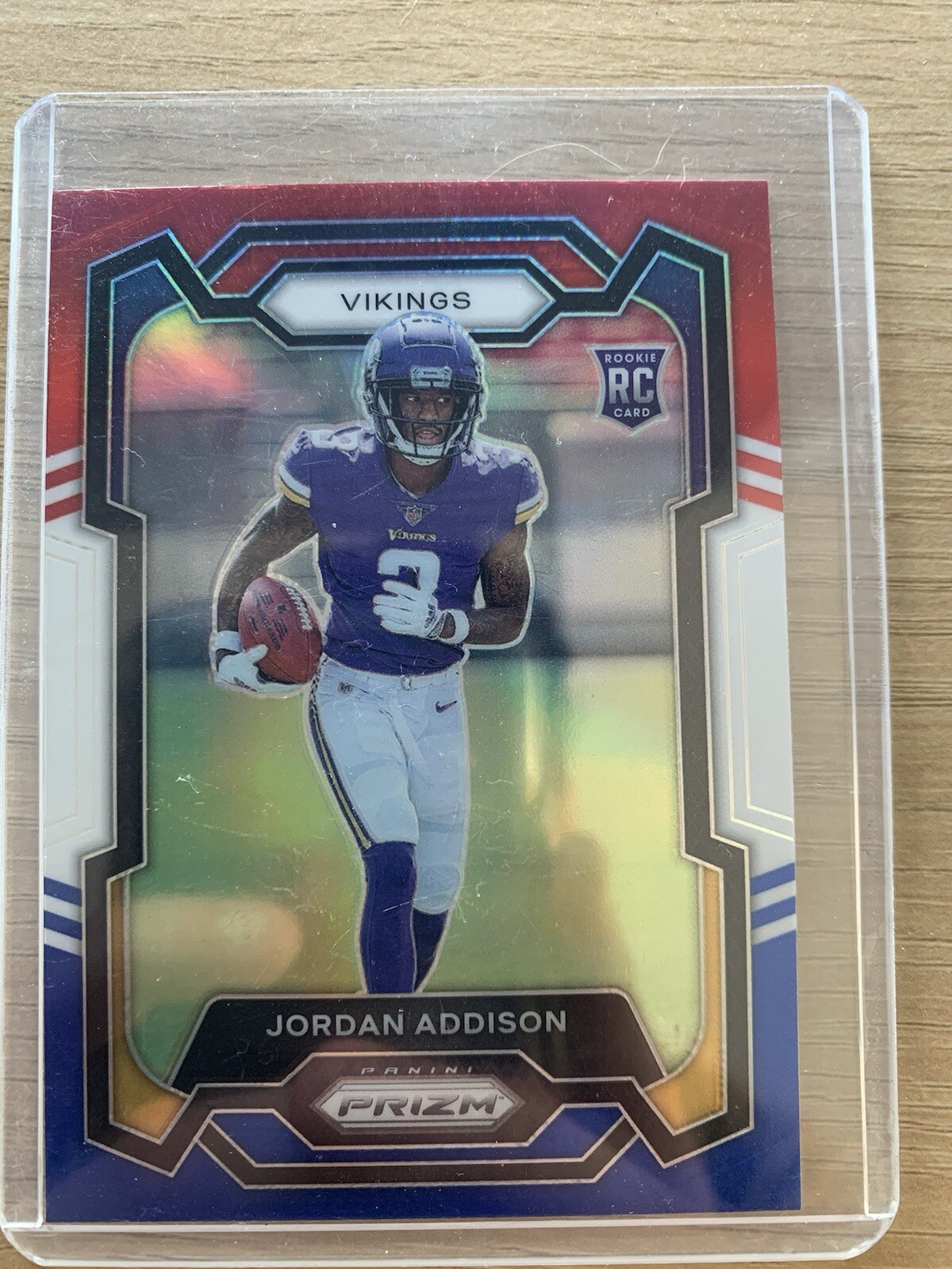 2023 Prizm Jordan Addison Red White Blue Rookie RC #368 Vikings