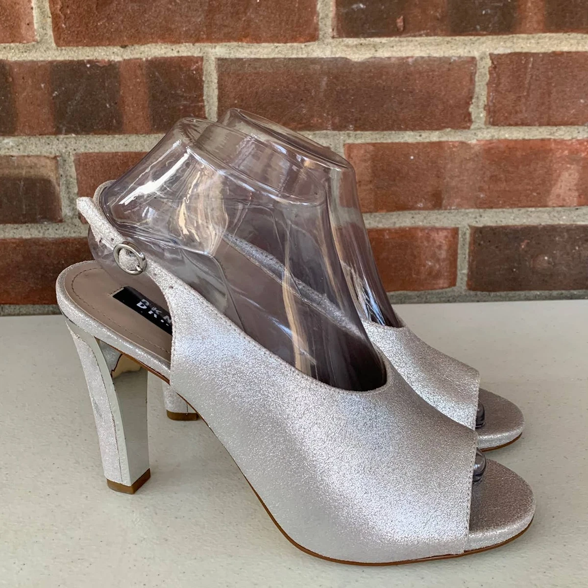 Dkny silver sandals sale