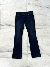 Y2K VTG Cache Jeans Low Rise Bootcut Blue Dark Wash Studded Womens 6 Boho Baddie