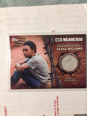 WALKING DEAD SEASON 7 SASHA WILLIAMS RELIC SHIRT CARD