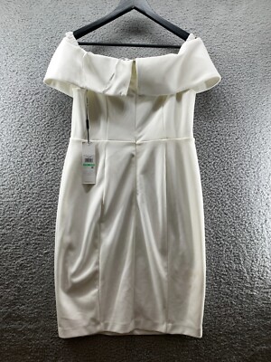 calvin klein short white dress Calvin Klein Women's Off The Shoulder Sheath Dress White Size 8