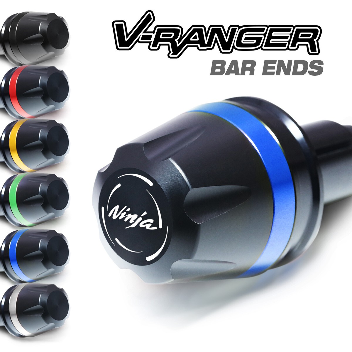 Racing Blue Bar Ends Set V-RANGER For Kawasaki ZX 600 Ninja ZX6 94