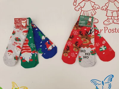UNITED LABELS Kinder Socken Weihnachtssocken Kuschelsocken 3 Paar Größe 23/26 27/30 31/34