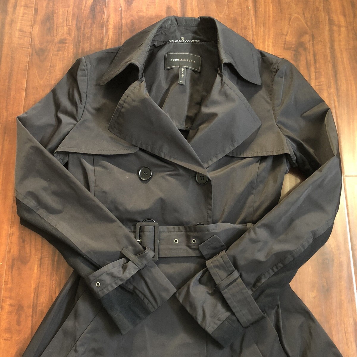 BCBG OPHELIA TRENCH COAT RUFFLE BACK (Black, XXS) | eBay BCBG OPHELIA TRENCH COAT RUFFLE BACK (Black, XXS) | eBay