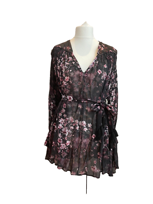 AJE. black floral dress Net-A-Porter UK size 12-14 / US size 10 | eBay UK