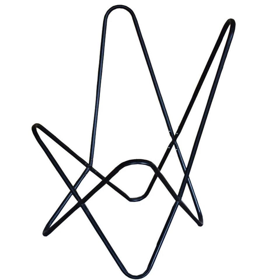 Silla mariposa de cuero de vaca asiento para dormir relax moderno salón acento silla Foto 2 de 4