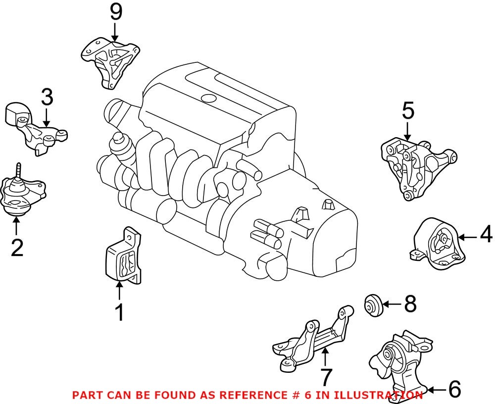Genuine OEM Automatic Transmission Mount for Honda Element 2.4L L4 04