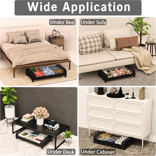 Under Bed Storage with Wheels 2 Pack: under Bed Storage Containers with Lids, La - Picture 6 of 12