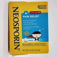 Neosporin First Aid Antibiotic + Pain Relief Cream For Kids, 0.5 Oz, EXP 10/23