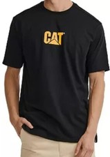 Caterpillar Men  s Short Sleeve Logo Tee Relaxed Fit Black ,Gray L