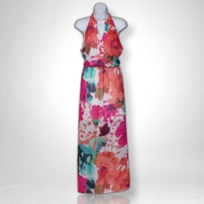 Bisou Bisou Halter Maxi Dress - Sz 8 - | eBay