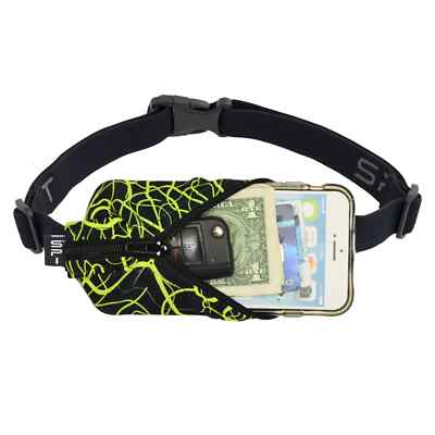 SPIbelt Original Running Belt with Expandable Pocket (Lime Drip) UK